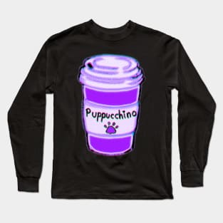 Puppuccino Pup Cup Purple Long Sleeve T-Shirt